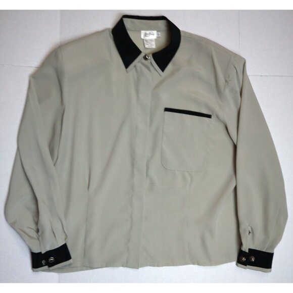 WOMEN'S BEIGE SILKY TEXTURED BLOUSE - TAN JAY - SIZE 12 - Picture 1 of 5